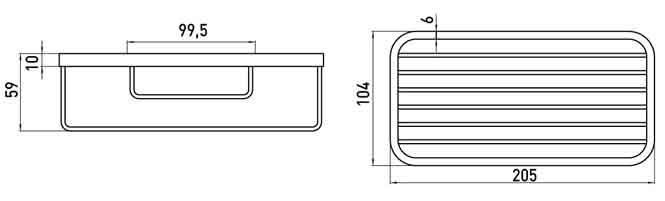 Varia-Seifenkorb-gerade_Mas Schwammkorb gerade verchromt  Mass