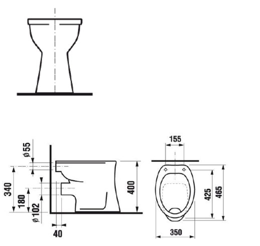 Alva Aqua Komplettanlage Flachspüler WC Set Abmaße 