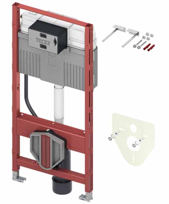 Tece-WC-Modul-1120-mm TECE Montagegestell für Wand WC 1120 mm Ansicht vorne