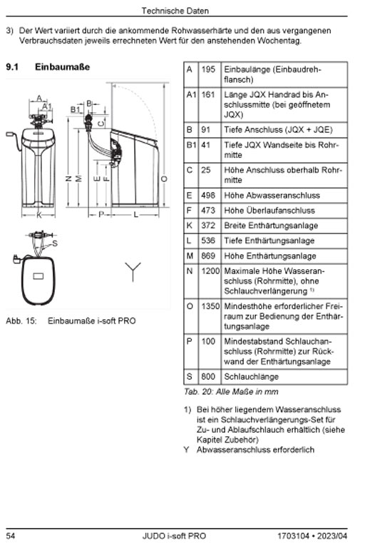 I-soft-Pro_-Abmessungen_kom JUDO i-soft PRO  Enthärtungsanlage Abmessungen kompakt