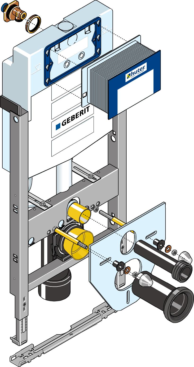 Huter 1020-G Montageelement mit Unterputzspülkasten für  Leichtbau