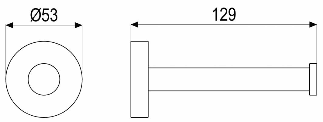 Una-Reserverollenhalter-Mass Una Resererollenhalter in chrom Maßblatt