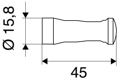 Varia-Mantelhaken-45-mm-Ma Badementalhaken 45 mm, Chrom Maßblatt