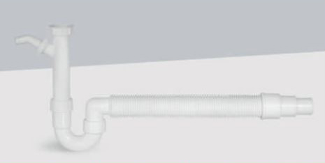 Universalsifon Sifon 6/4" 40/50 flexibel für Ausgussbecken und Waschtröge