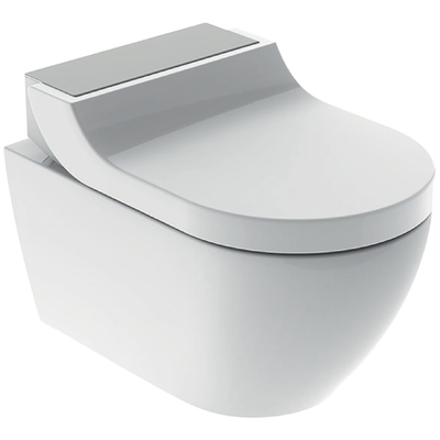 Geberit AquaClean Tuma Comfort Dusch Komplettset Wand WC mit Duschsitz weiß/Edelstahl 146.290