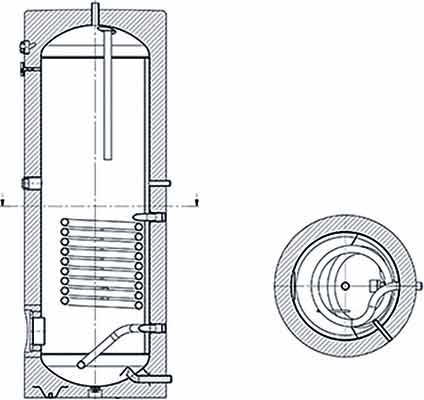 GC-Standspeicher-300-Liter Warmwasserspeicher 300 Liter 1 Register